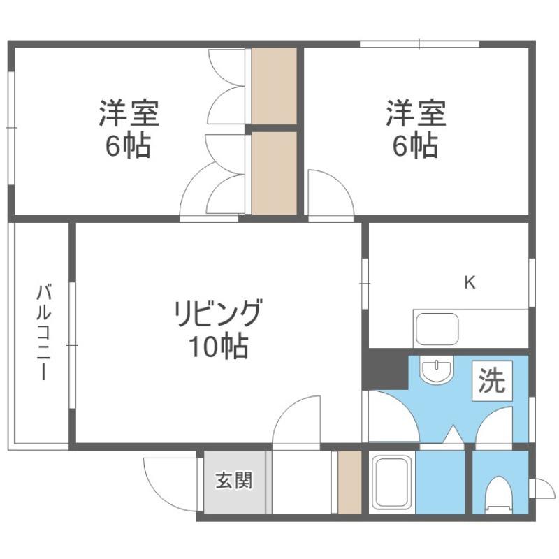 カルテット(2LDK/1階)の間取り写真