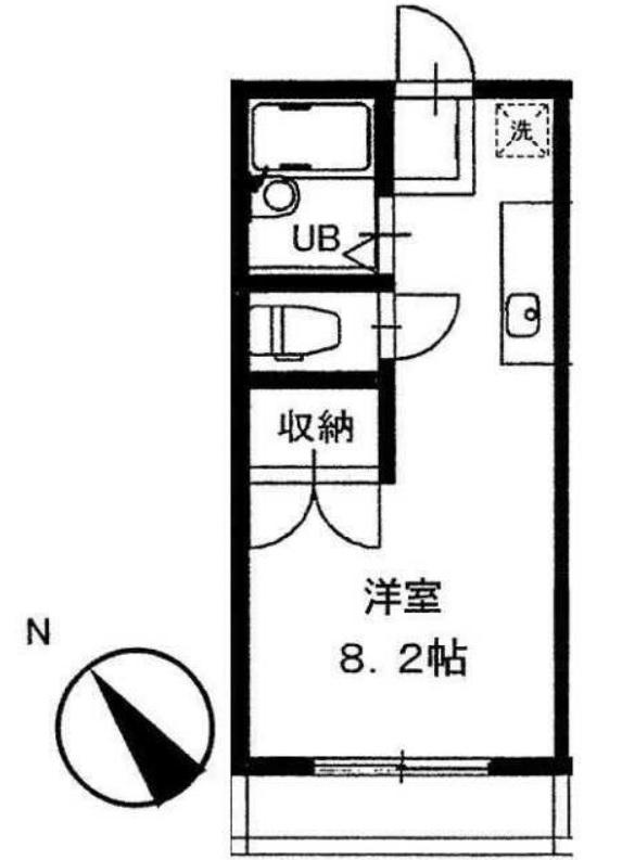 ベルハウス(ワンルーム/1階)の間取り写真