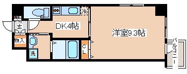 サンビレッジ布引(1DK/7階)の間取り写真