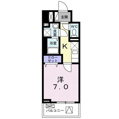 ジョリ シャルマン(1K/5階)の間取り写真