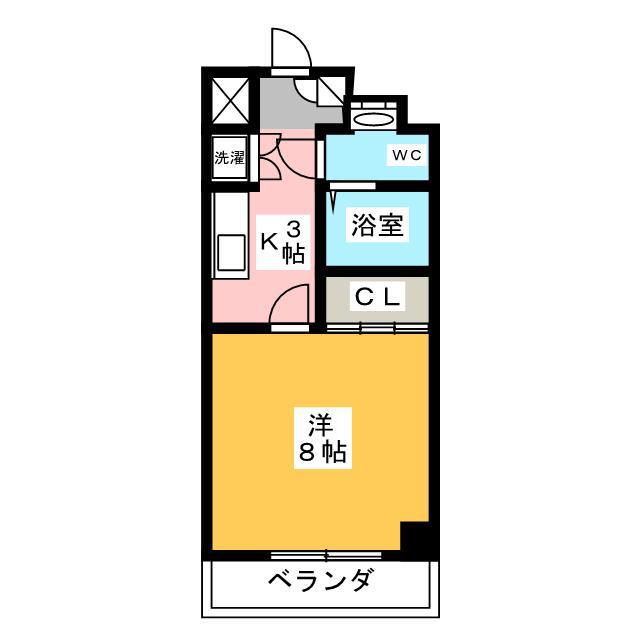 Jビル上青木西(1K/2階)の間取り写真