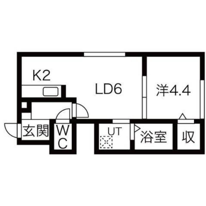 GLASS(1DK/3階)の間取り写真