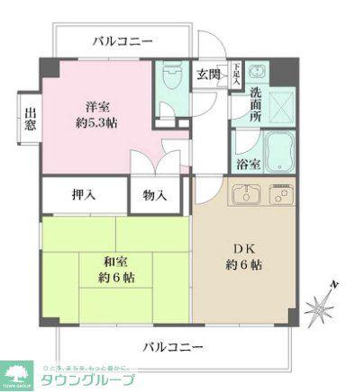 プレステージ石神井公園(2DK/3階)の間取り写真