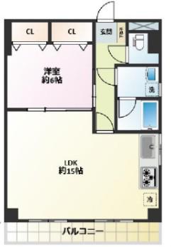 第2マスコビル(1LDK/4階)の間取り写真