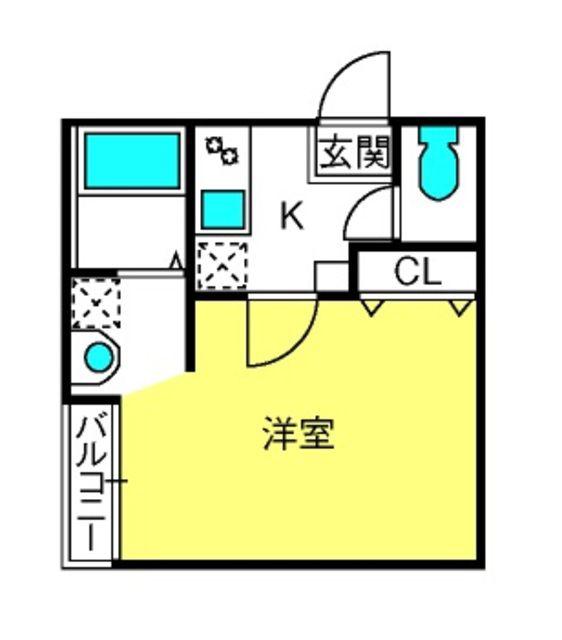 アークプレイス大和田II(1K/2階)の間取り写真