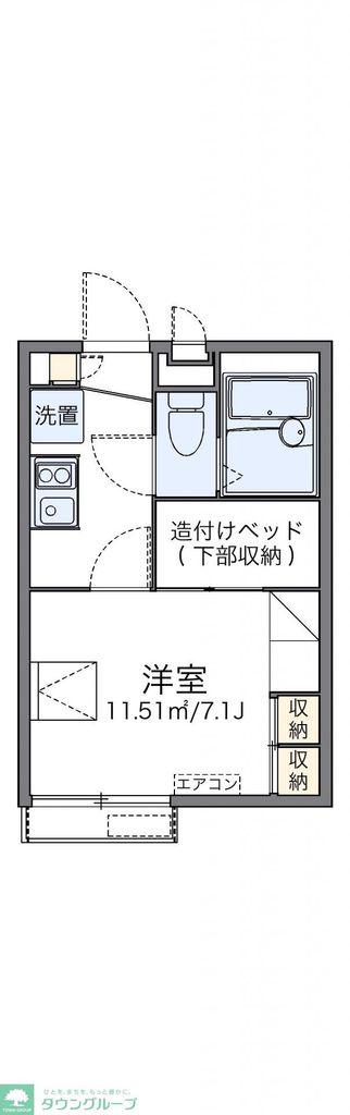 レオパレスプラスパーM(1K/1階)の間取り写真