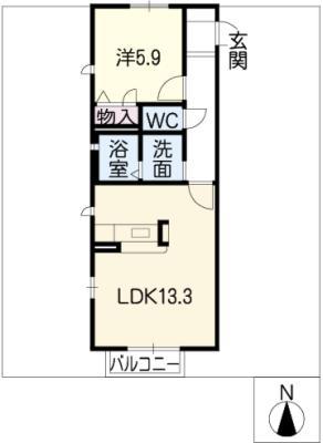 ディアス・K(1LDK/2階)の間取り写真