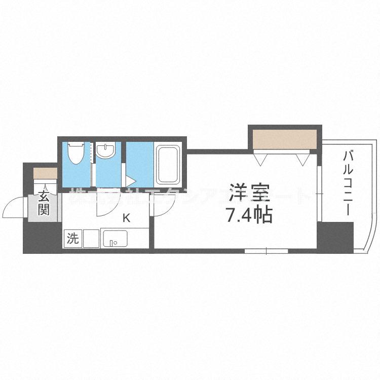 LUXE天王寺(1K/10階)の間取り写真