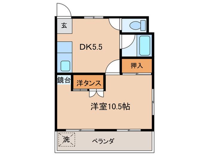 コーポ平林(1DK/3階)の間取り写真