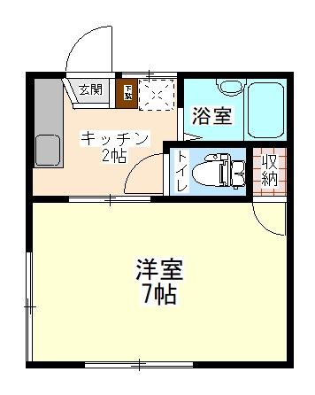 若葉光ハイツ(1K/1階)の間取り写真