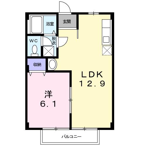 サクセス弐番館(1LDK/2階)の間取り写真