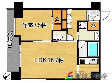 リンデス(1LDK/4階)の間取り写真