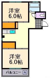 メゾン出口(2DK/3階)の間取り写真