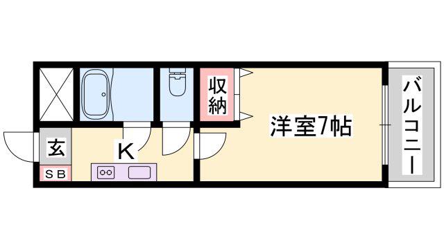 メゾン・ド・姫路野里(1K/5階)の間取り写真