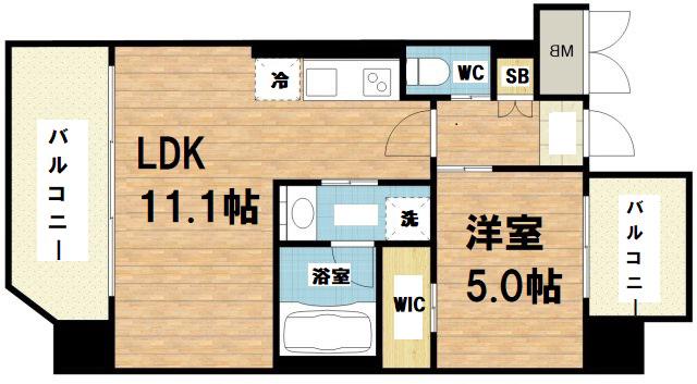 プレジオ大正(1LDK/6階)の間取り写真