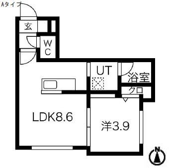 グランマーチ中島公園(1LDK/2階)の間取り写真