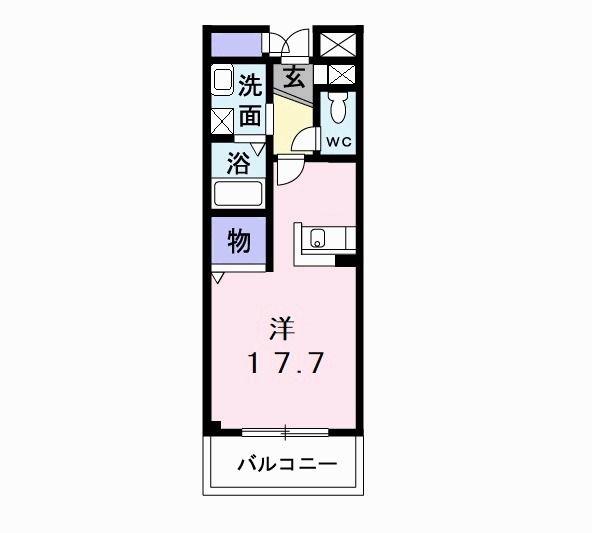 コロレ・アンジュ(ワンルーム/2階)の間取り写真