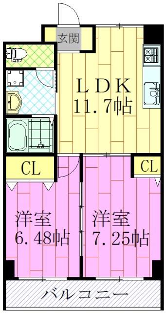 ラヴィータ小型犬のみ(2LDK/2階)の間取り写真