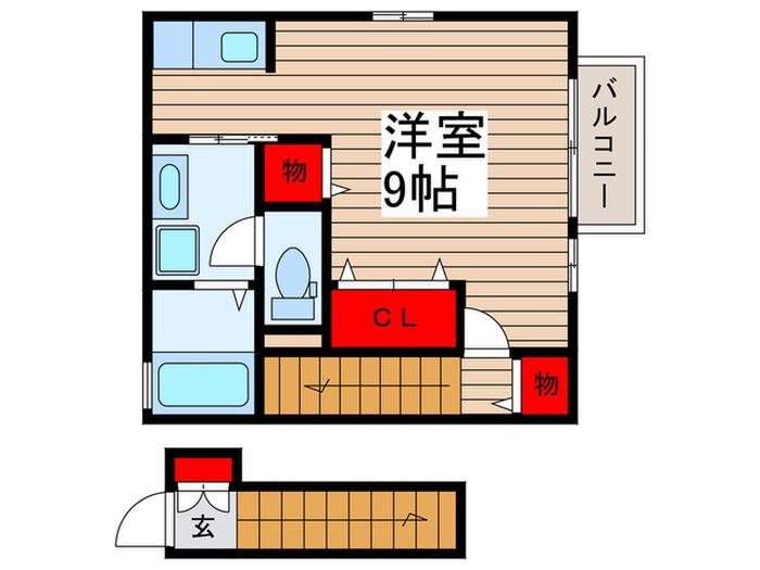 クロシェット津田沼(ワンルーム/2階)の間取り写真
