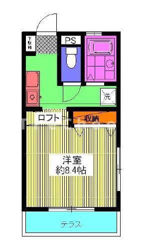 ハイツYAMAMOTO(1K/2階)の間取り写真