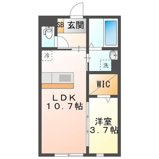 ユアメゾン北浜(1LDK/1階)の間取り写真