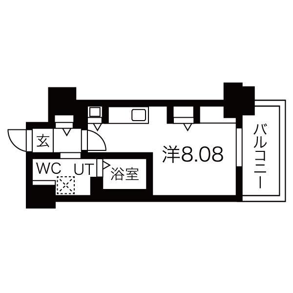 パシフィックタワー札幌(1K/14階)の間取り写真