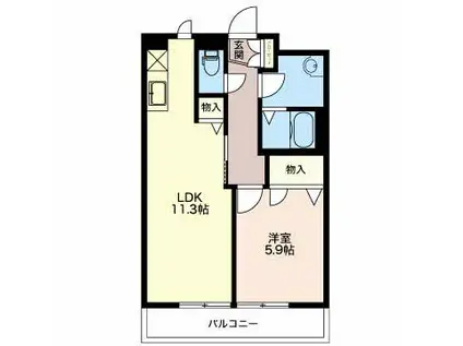 ベレオ南笹口I 301(1LDK/3階)の間取り写真