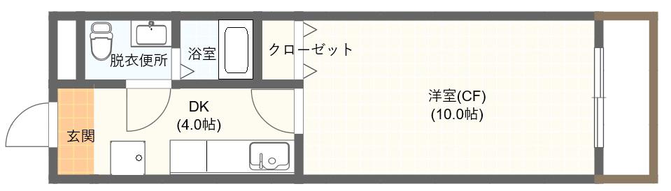 メゾンドゥリベルテ(1K/2階)の間取り写真