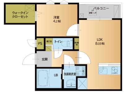 カーサマコイ博多南II(1LDK/2階)の間取り写真