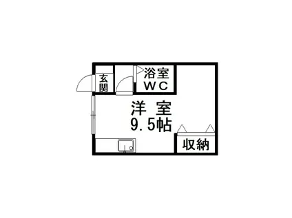 ロジェ浪花(ワンルーム/2階)の間取り写真
