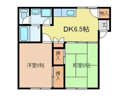 木村マンション(2DK/1階)の間取り写真