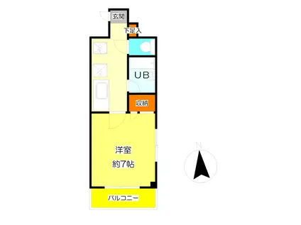 ラ・ポーラフジ(1K/2階)の間取り写真