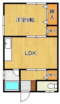 グレイシャス楠木(1LDK/1階)の間取り写真