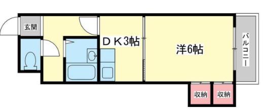 レジデンス西庄(1DK/3階)の間取り写真