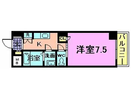 ディークレスト笹口(1K/6階)の間取り写真