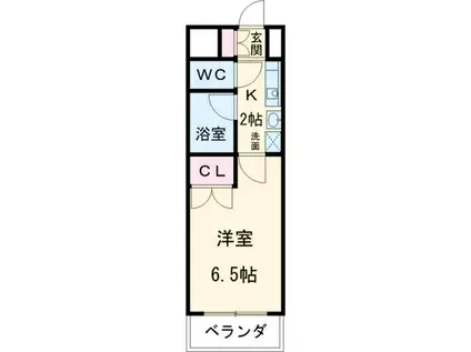 サンライズビル(1K/2階)の間取り写真