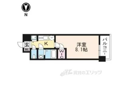 エスリード京都梅小路(1K/2階)の間取り写真