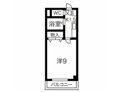 桜マンションII(1K/6階)の間取り写真