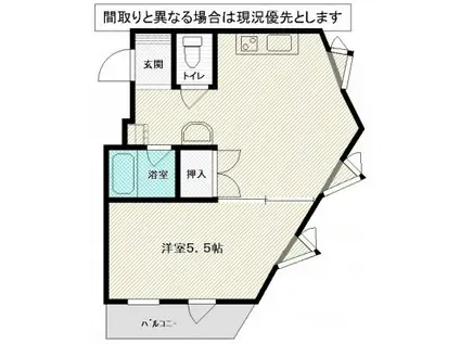 シティハイツ万徳(1DK/3階)の間取り写真
