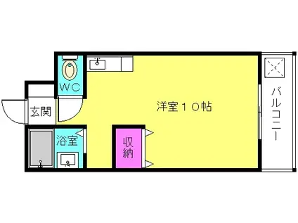 リバーサイドフナハシ(ワンルーム/2階)の間取り写真