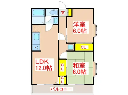 メゾンドキレイエ(2LDK/1階)の間取り写真