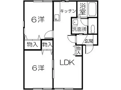 シャーメゾン平島D棟(2LDK/1階)の間取り写真