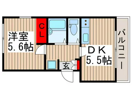 エイトワン鎌ケ谷JUKO(1DK/3階)の間取り写真