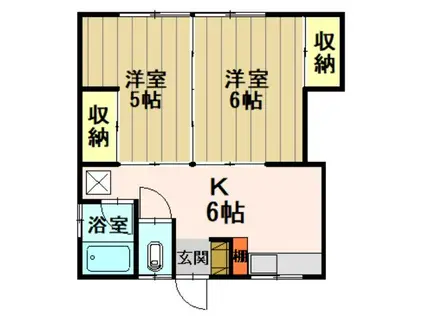 幸邑アパート(2K/1階)の間取り写真
