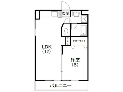 レイクコート富塚(1LDK/1階)の間取り写真