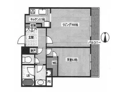 シティタワー西梅田(1LDK/17階)の間取り写真