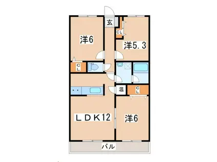 ブレインマンション(3LDK/4階)の間取り写真