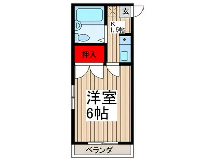 サンハイツSHIBUYA A(1K/1階)の間取り写真