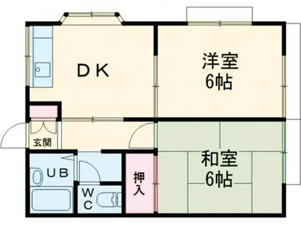 ハイドパークM(2DK/2階)の間取り写真