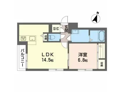 シャーメゾン PLAZA21 102(1LDK/1階)の間取り写真